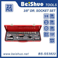 22 PCS 3/8′′dr. Chrome Vanadium Ratchet Wrench Socket Set